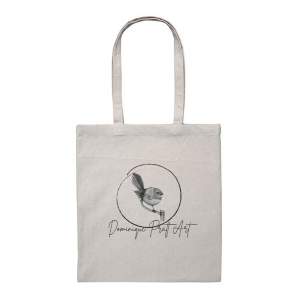 DomPrattArt Logo Heavy Duty Canvas Tote Bag- Black Font Thumbnail